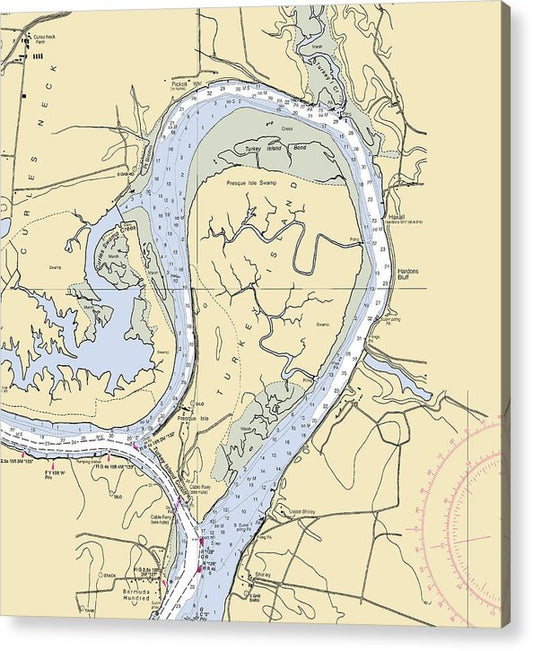 Turkey Island-Virginia Nautical Chart  Acrylic Print