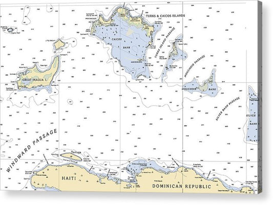 Turks And  Caicos-Virgin Islands Nautical Chart  Acrylic Print