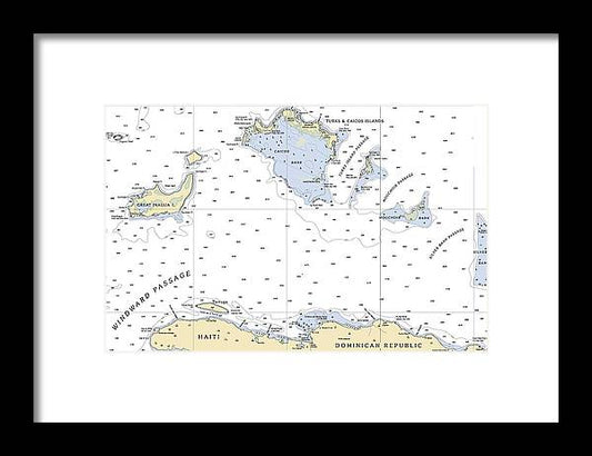 A beuatiful Framed Print of the Turks And  Caicos-Virgin Islands Nautical Chart by SeaKoast