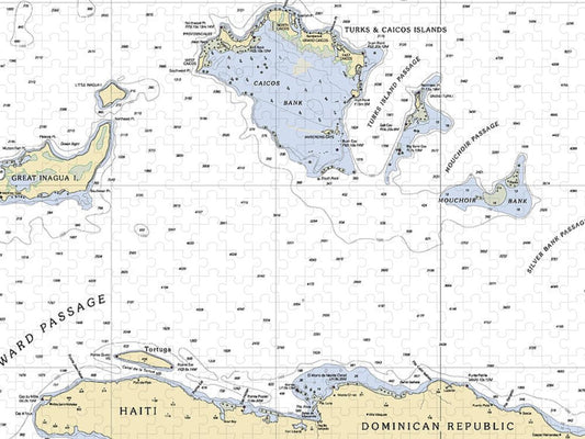 Turks And  Caicos Virgin Islands Nautical Chart Puzzle