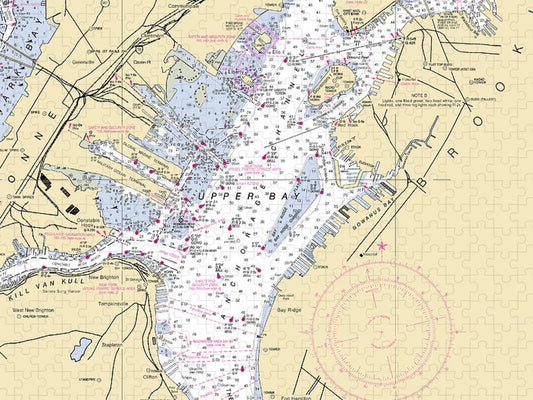 Upper Bay New York Nautical Chart Puzzle