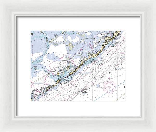 Upper-keys -florida Nautical Chart _v6 - Framed Print