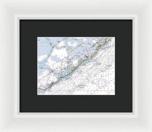 Upper-keys -florida Nautical Chart _v6 - Framed Print