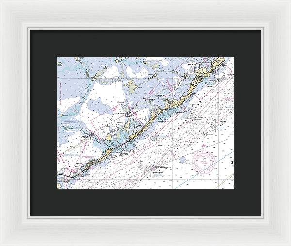 Upper-keys -florida Nautical Chart _v6 - Framed Print