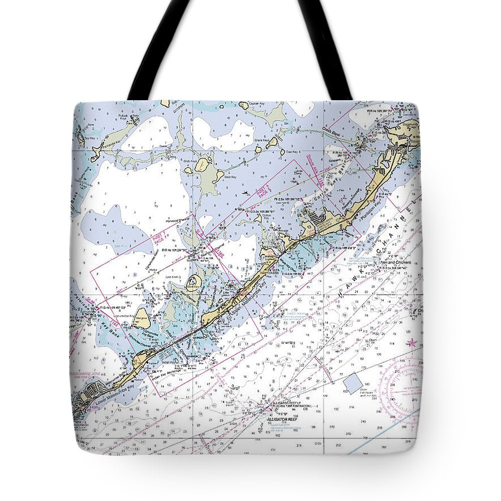 Upper-keys -florida Nautical Chart _v6 - Tote Bag