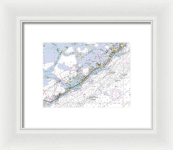 Upper-keys -florida Nautical Chart _v6 - Framed Print