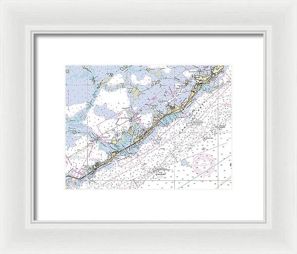 Upper-keys -florida Nautical Chart _v6 - Framed Print