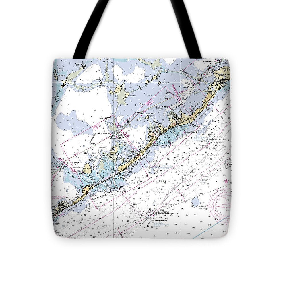 Upper-keys -florida Nautical Chart _v6 - Tote Bag