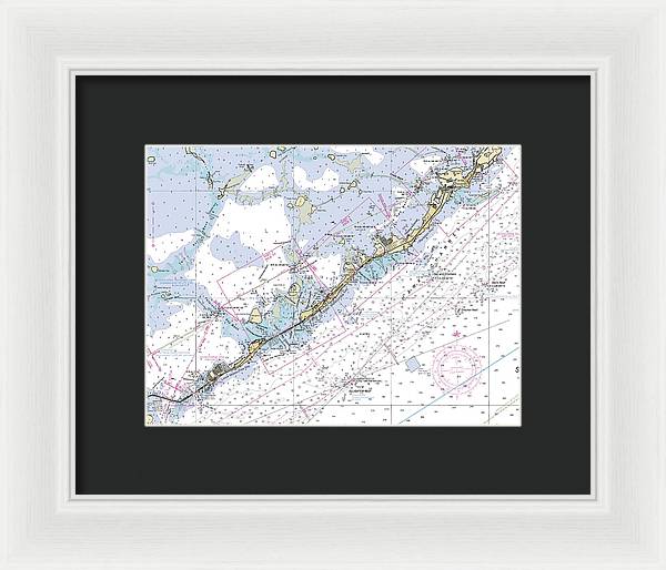 Upper-keys -florida Nautical Chart _v6 - Framed Print