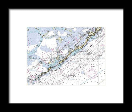 A beuatiful Framed Print of the Upper-Keys -Florida Nautical Chart _V6 by SeaKoast