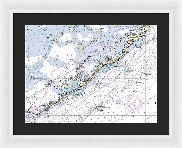 Upper-keys -florida Nautical Chart _v6 - Framed Print