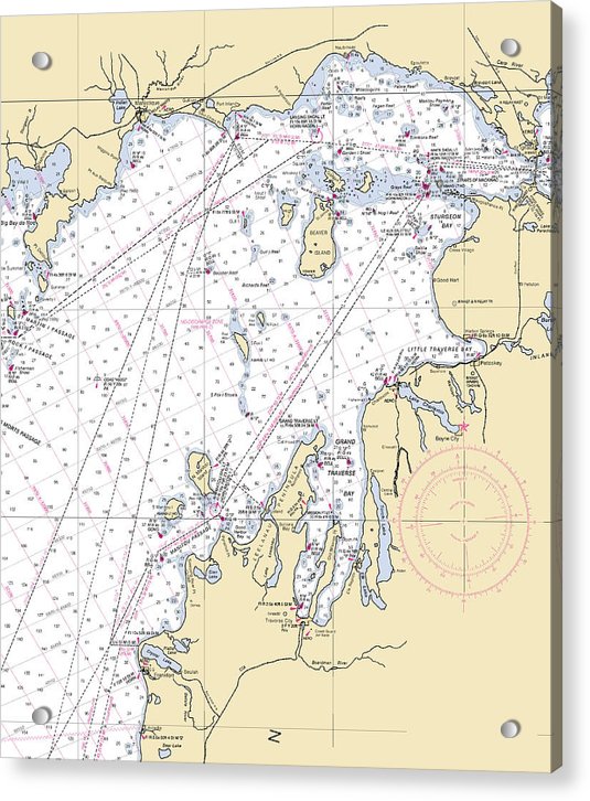 Upper Lake Michigan-lake Michigan Nautical Chart - Acrylic Print