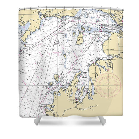 MI: Muskegon, Grand Haven, Holland, Saugatuck, selling MI Nautical Chart Shower Curtain / Made to Order