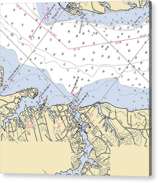 Urbanna-Virginia Nautical Chart  Acrylic Print