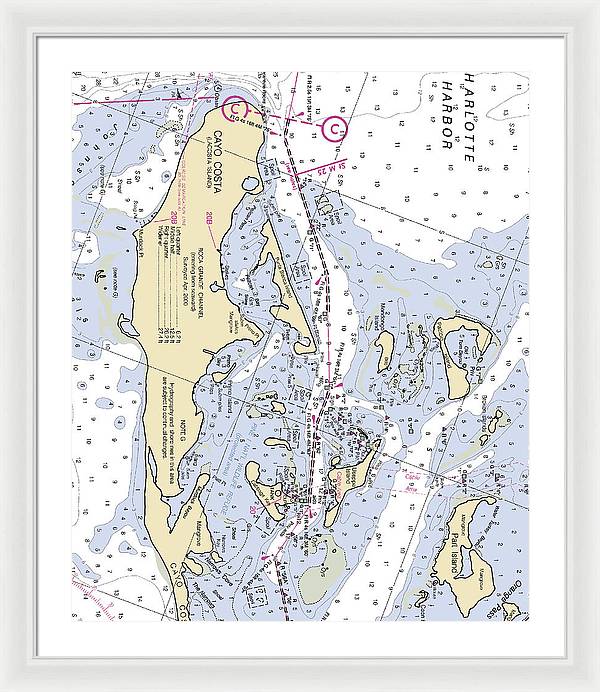 Useppa Island-florida Nautical Chart - Framed Print