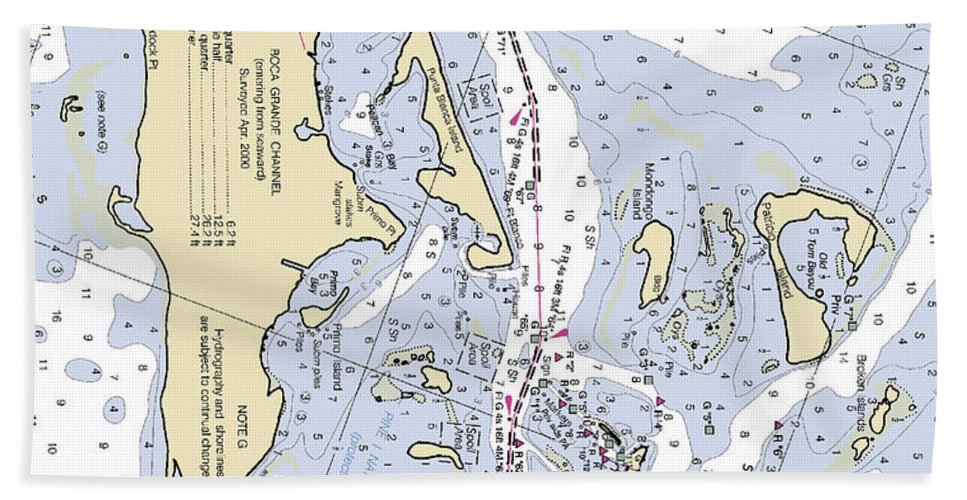 Useppa Island-florida Nautical Chart - Bath Towel