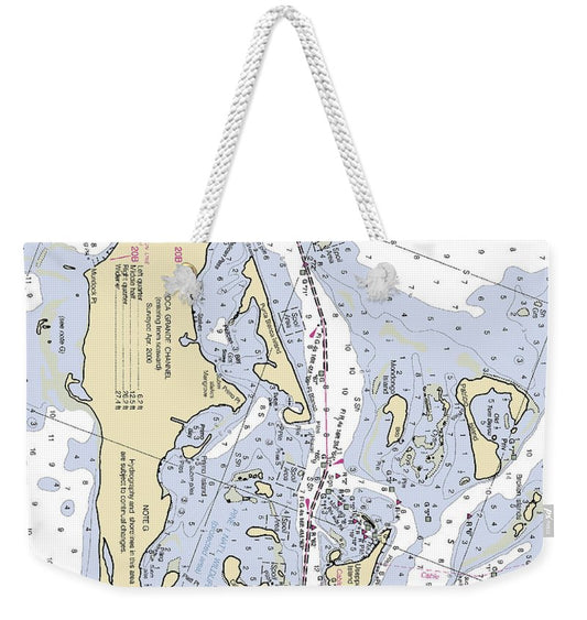 Useppa Island-florida Nautical Chart - Weekender Tote Bag