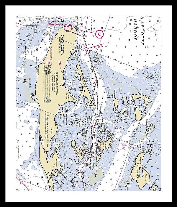 Useppa Island-florida Nautical Chart - Framed Print