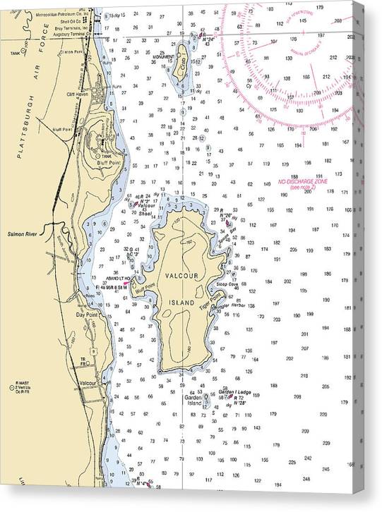 Valcour Island-Lake Champlain  Nautical Chart Canvas Print
