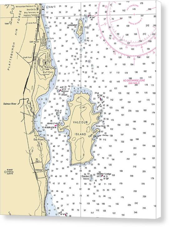 Valcour Island-lake Champlain  Nautical Chart - Canvas Print
