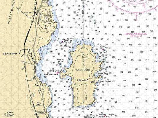 Valcour Island Lake Champlain  Nautical Chart Puzzle