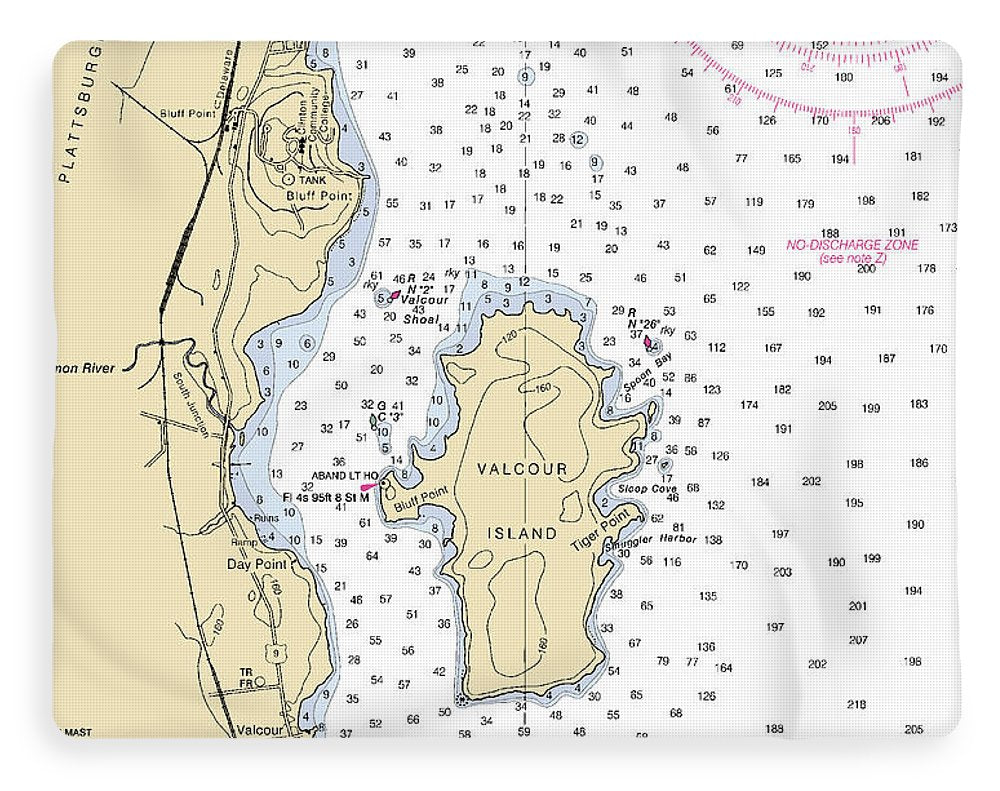 Valcour Island-lake Champlain  Nautical Chart - Blanket