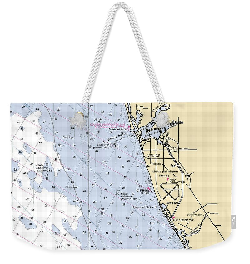 Venice-florida Nautical Chart - Weekender Tote Bag