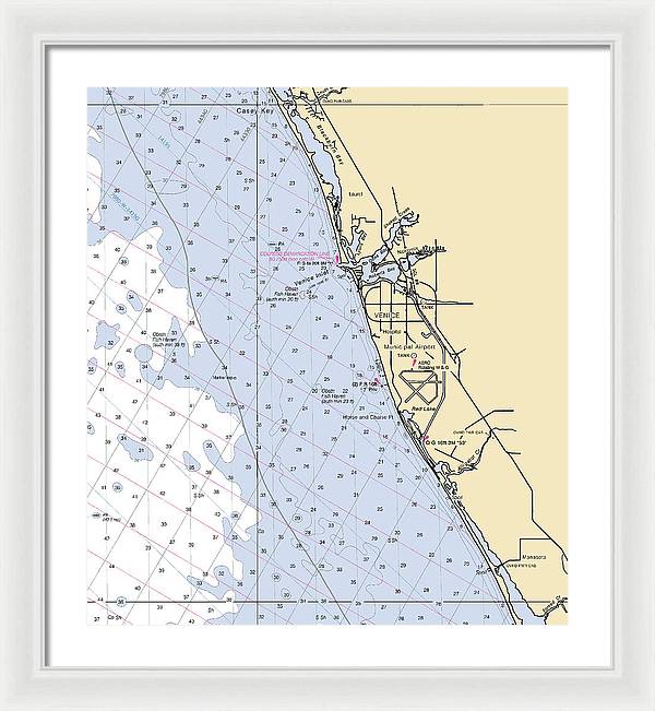 Venice-florida Nautical Chart - Framed Print