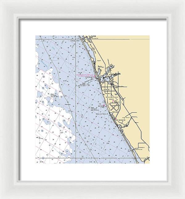 Venice-florida Nautical Chart - Framed Print