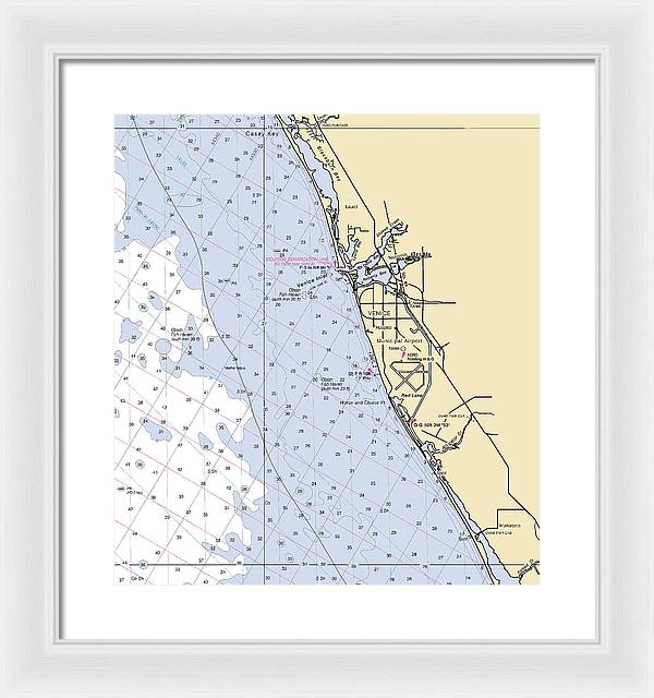 Venice-florida Nautical Chart - Framed Print