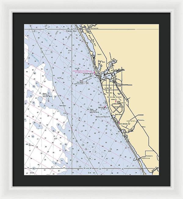 Venice-florida Nautical Chart - Framed Print