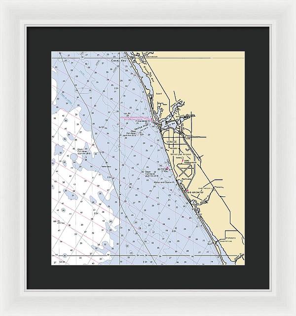 Venice-florida Nautical Chart - Framed Print