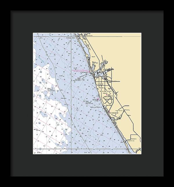 Venice-florida Nautical Chart - Framed Print