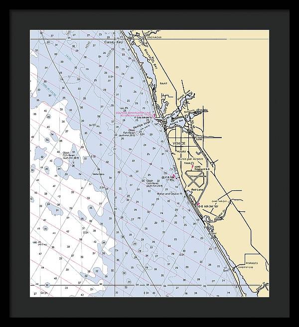 Venice-florida Nautical Chart - Framed Print