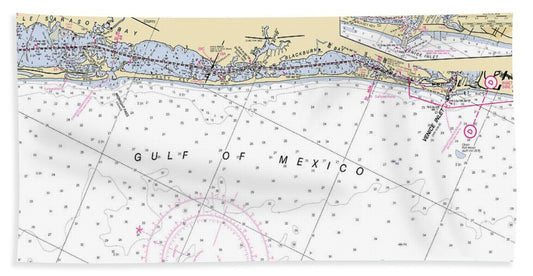 Venice-inlet -florida Nautical Chart _v6 - Bath Towel