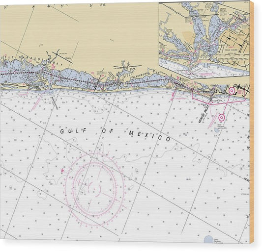 Venice-Inlet -Florida Nautical Chart _V6 Wood Print