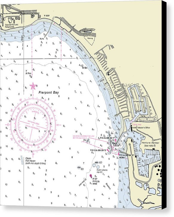 Ventura California Nautical Chart - Canvas Print