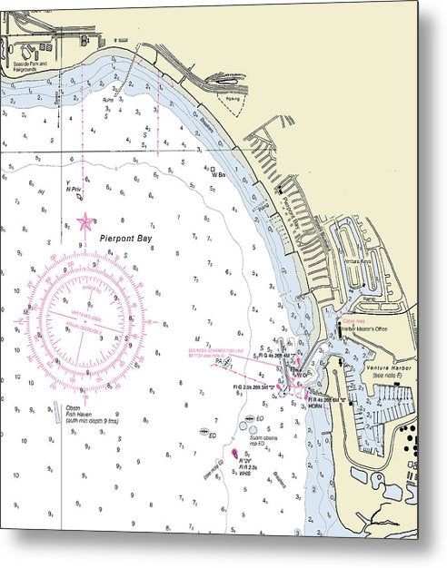 A beuatiful Metal Print of the Ventura California Nautical Chart - Metal Print by SeaKoast.  100% Guarenteed!