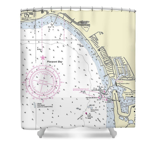 Ventura California Nautical Chart Shower Curtain