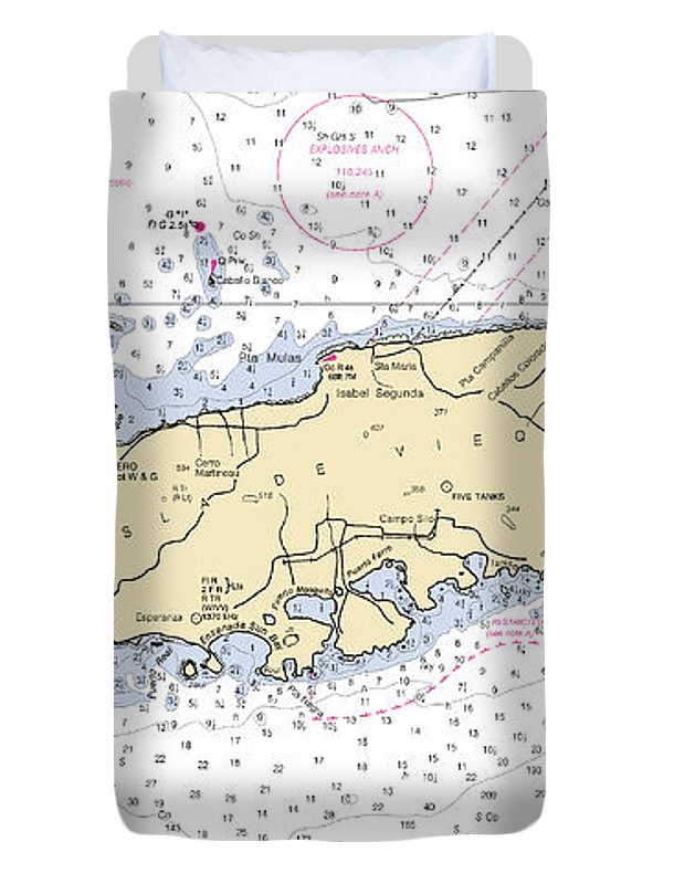 Vieques-puerto Rico Nautical Chart - Duvet Cover