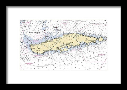 Vieques-puerto Rico Nautical Chart - Framed Print