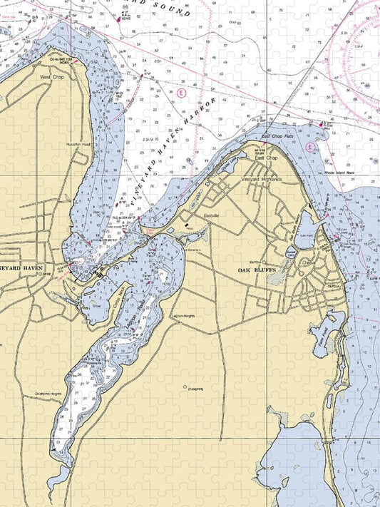 Vineyard Haven Harbor Massachusetts Nautical Chart Puzzle