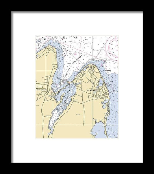 Vineyard Haven Harbor-massachusetts Nautical Chart - Framed Print