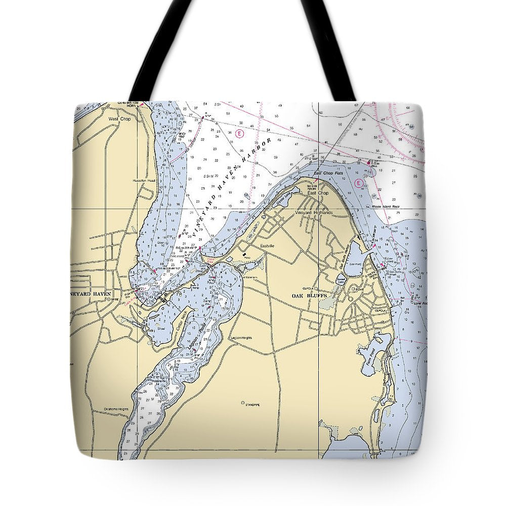 Vineyard Haven Harbor-massachusetts Nautical Chart - Tote Bag
