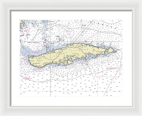 Virgin Gorda Virgin Islands Nautical Chart - Framed Print