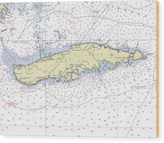 Virgin Gorda Virgin Islands Nautical Chart - Wood Print – 8.000" x 6.000" – Wood Nautical Chart Print by SeaKoast.