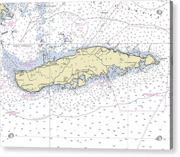 Virgin Gorda Virgin Islands Nautical Chart - Acrylic Print