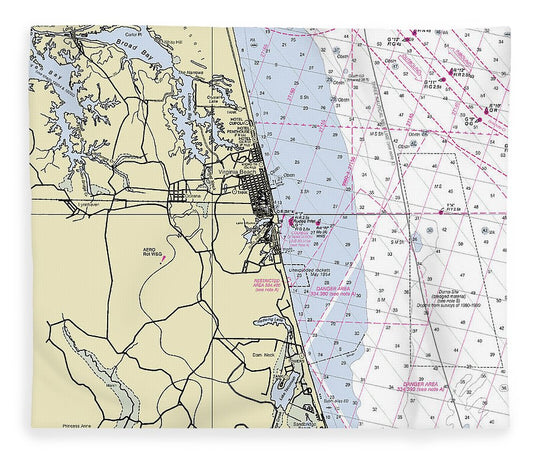 Virginia Beach Virginia Nautical Chart Blanket