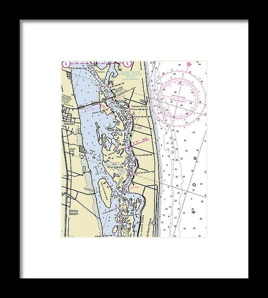 Wabasso Beach Florida Nautical Chart - Framed Print