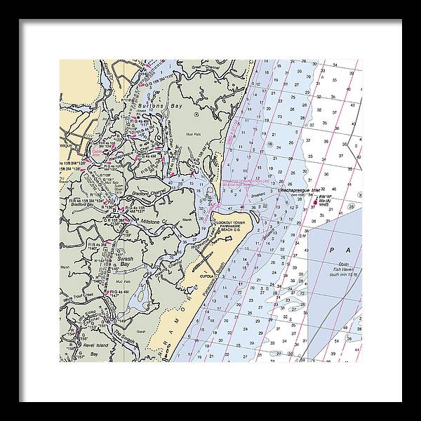 Wachapreague Inlet-virginia Nautical Chart - Framed Print